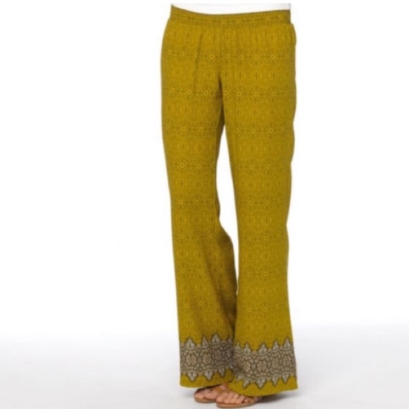 - Prana Wide-Leg Polyester Yellow Pants for Women - Picture 3 of 8